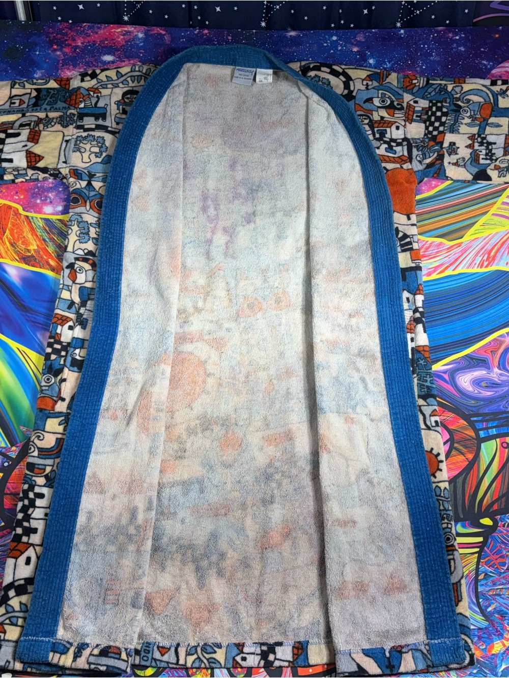 Vintage 70s Hilasal Fernando Llort La Palma Terry Cloth Robe - Picture 8 of 12